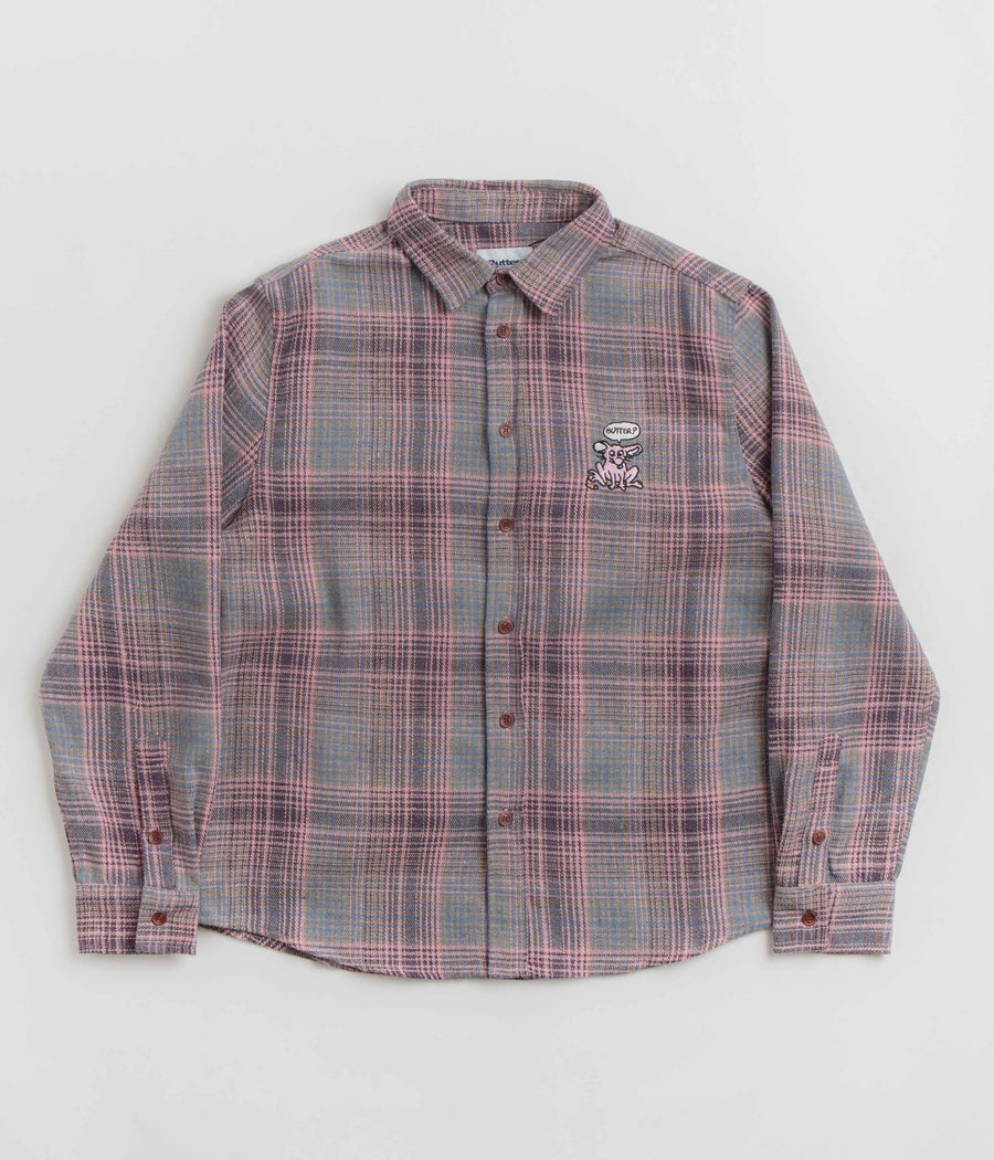 Butter Goods Rodent Flannel Shirt - Pink / Grey