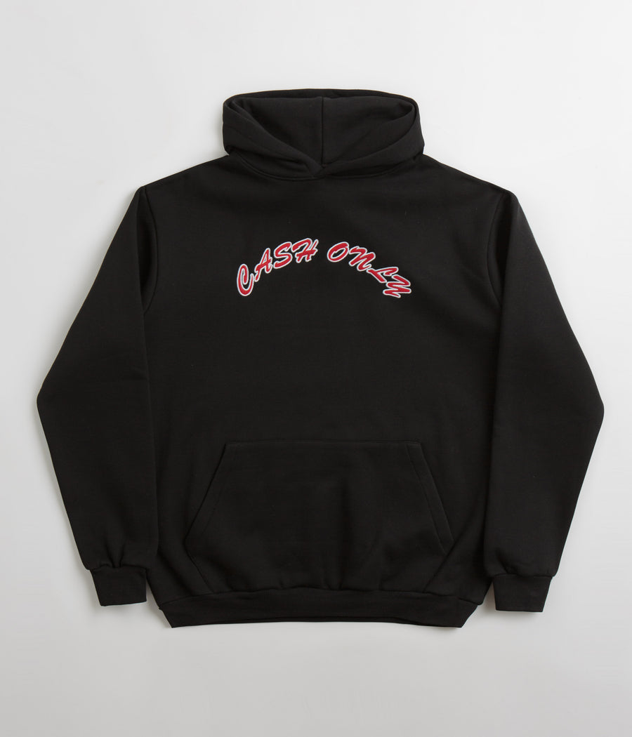 Cash Only Felt Applique Logo Hoodie - Black