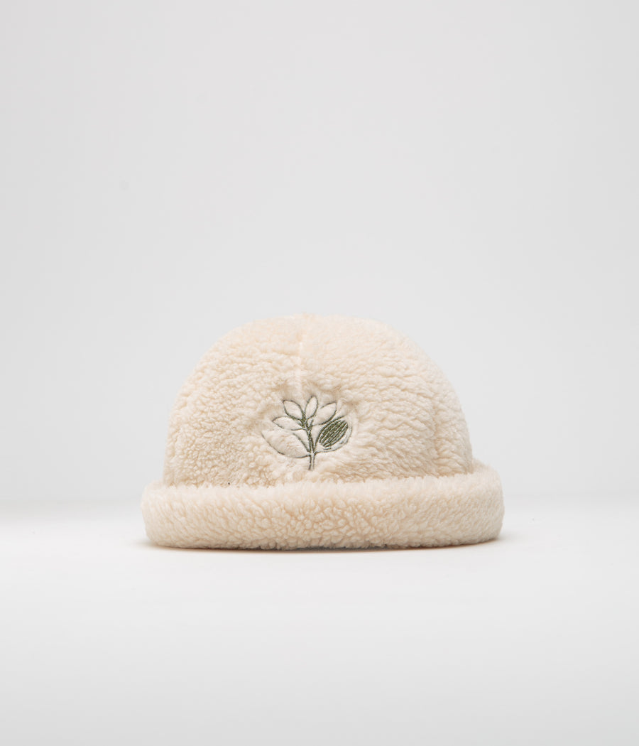 Magenta Sherpa Sailor Beanie - Natural