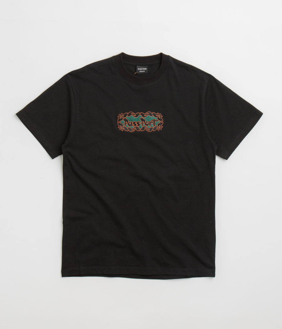 Pass Port Pattoned T-Shirt - Black
